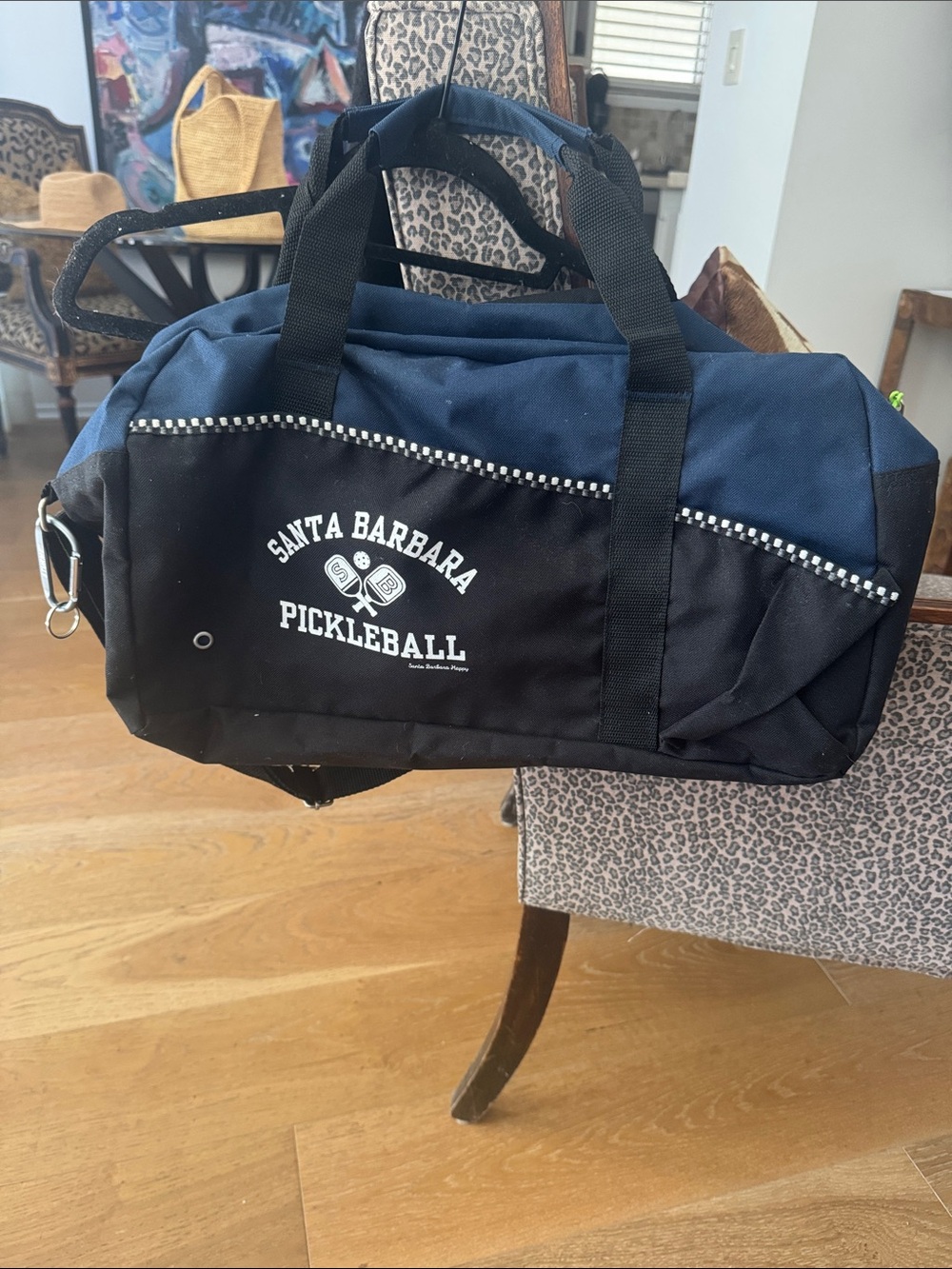 Navy and Black Duffel Bag